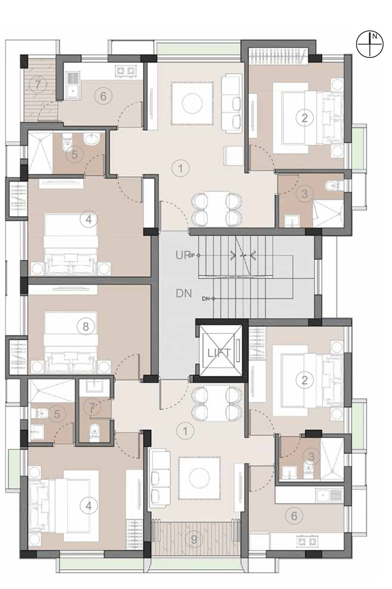 DUPLEX TYPICAL 2 BHK UNIT PLAN IN JODHPUR PARK